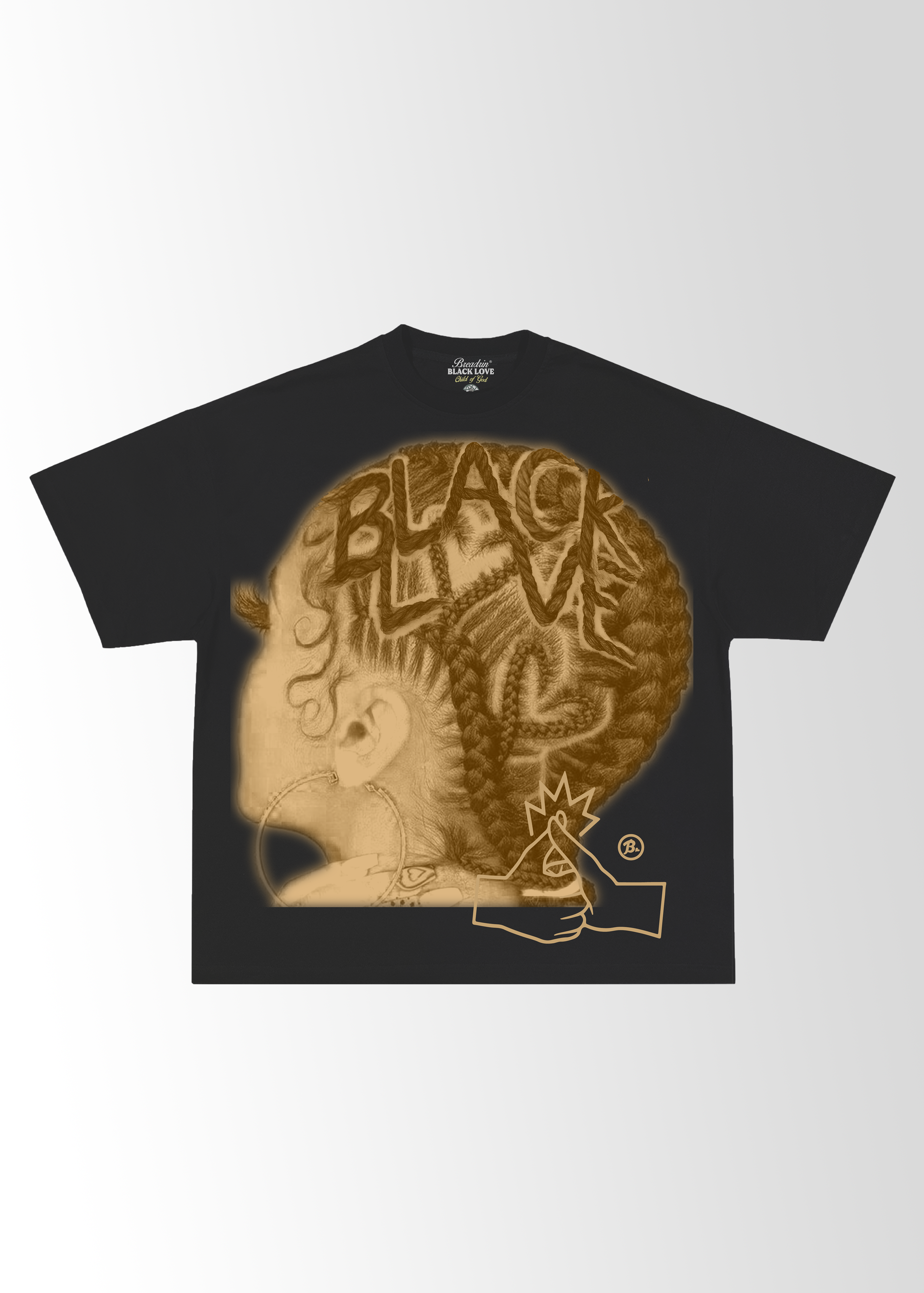 BLACK LOVE Braided Girl T-Shirt